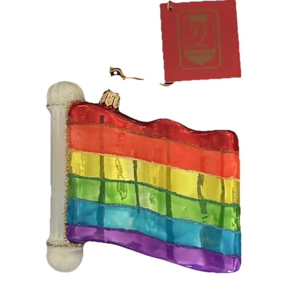 Kurt Adler Polonaise Ornament‎ LGTB Rainbow Flag New In Original Box